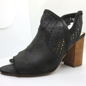 Black Fergie Peep-toe Wedge Black Wedge Heels